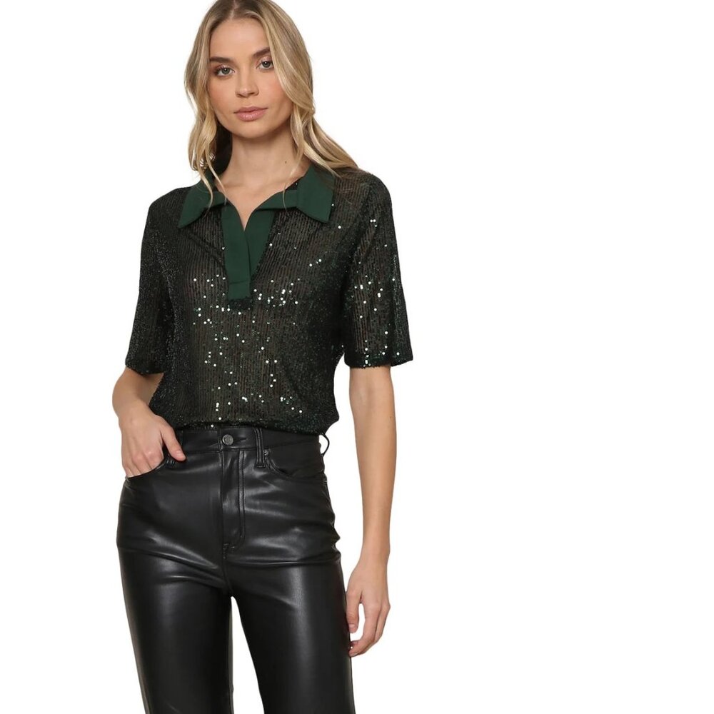Robertson & Rodeo Green Sparkle Polo, Size S/M